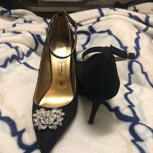 Beautiful black glitter dress heels